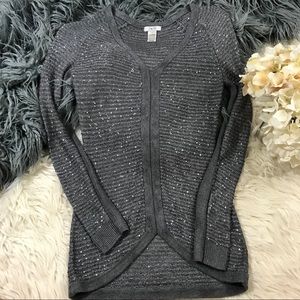 Cache silver sequin sweater